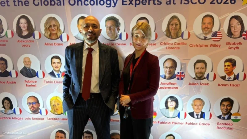Elizabeth Smyth in Cairo for ISCO 2026 with ESMO and EORTC Presidents