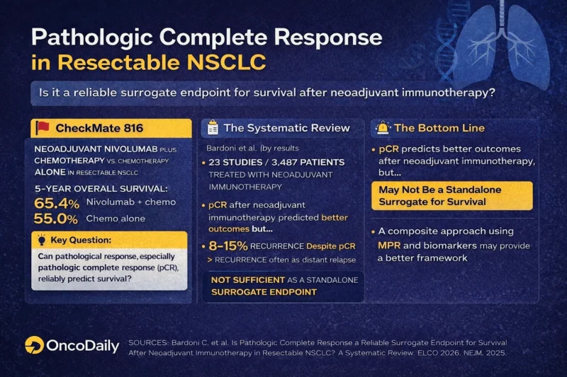 Is Pathologic Complete Response a Reliable Surrogate Endpoint for Survival After Neoadjuvant Immunotherapy in Resectable NSCLC? 4 Is Pathologic Complete Response a Reliable Surrogate Endpoint for Survival After Neoadjuvant Immunotherapy in Resectable NSCLC?