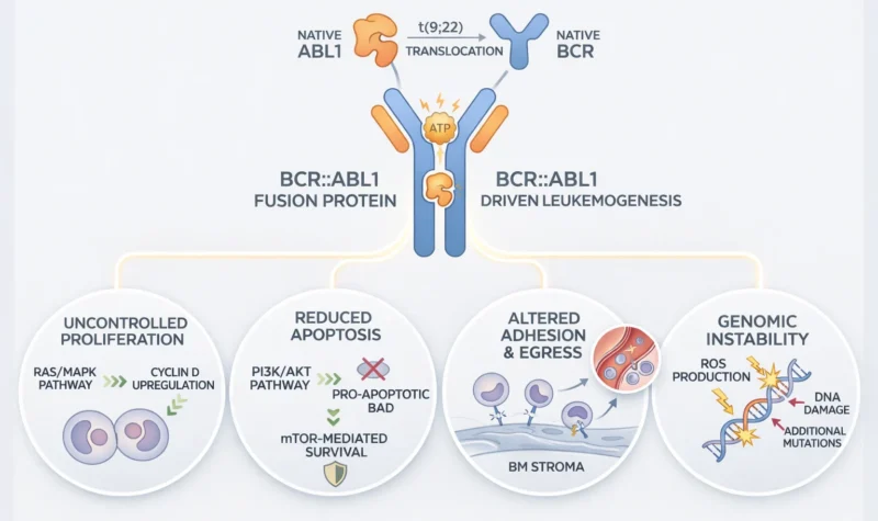 BCR::ABL1-Rearranged Chronic Myeloid Leukemia: Molecular Basis, TKI Resistance, and Emerging Therapies