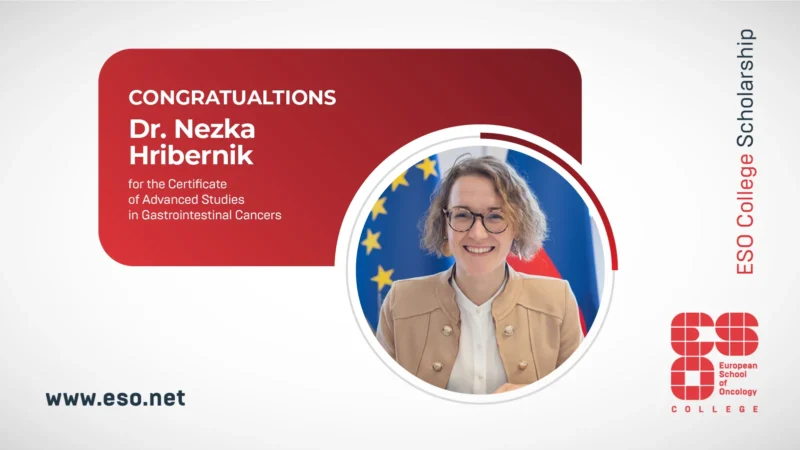 Nezka Hribernik Awarded College Scholarship for Advanced Studies in Gastrointestinal Cancers – ESO
