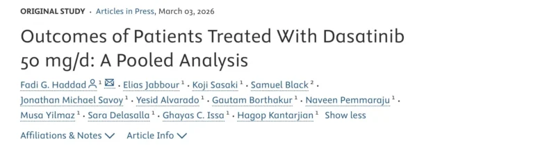 Naveen Pemmaraju: Pooled Analysis on Dasatinib Outcomes