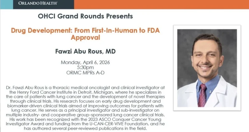 Jad Chahoud: Excited To Welcome Abu Rous To OHCI Orlando Health Grand Rounds