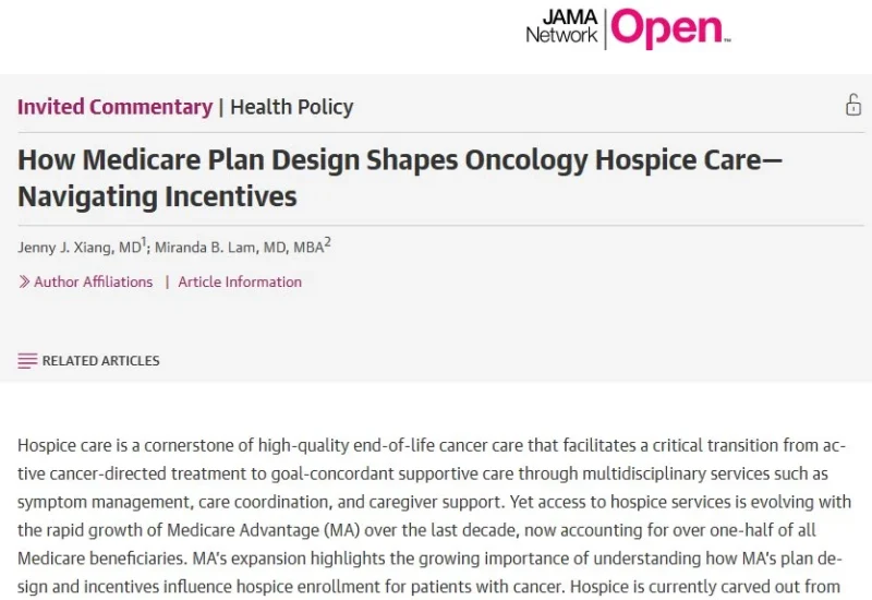 Fumiko Ladd Chino: The Impact of Medicare Plan Design on Hospice Care in Oncology