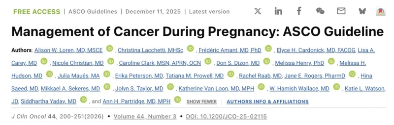 Mario Balsa: Cancer During Pregnancy, ASCO Guideline At JCO-ASCO