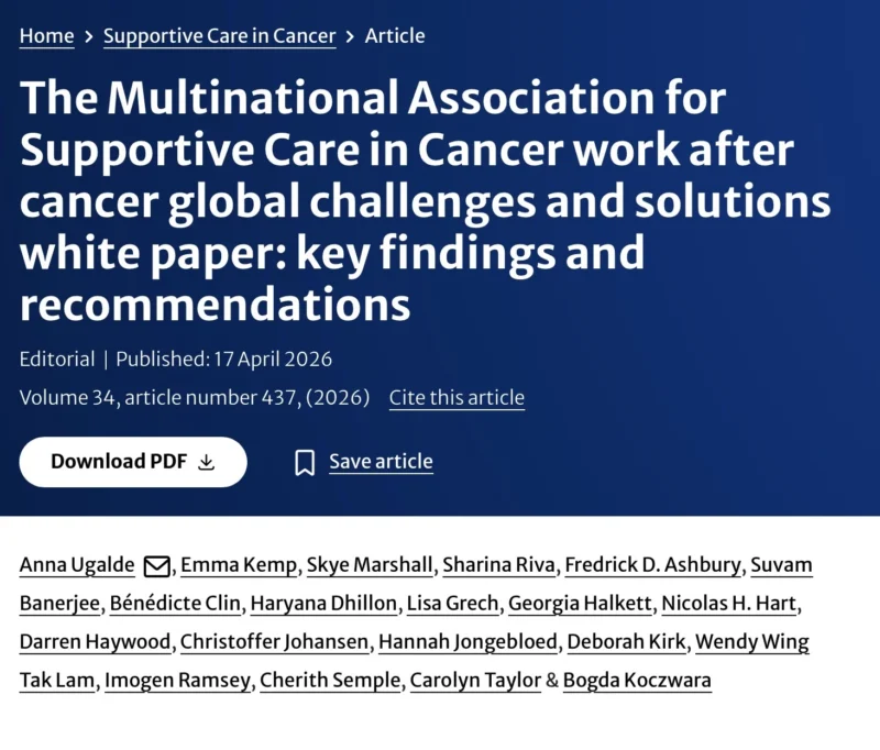 New Open Access Editorial Highlighting Key Findings And Recommendations From Our White Paper - MASCC