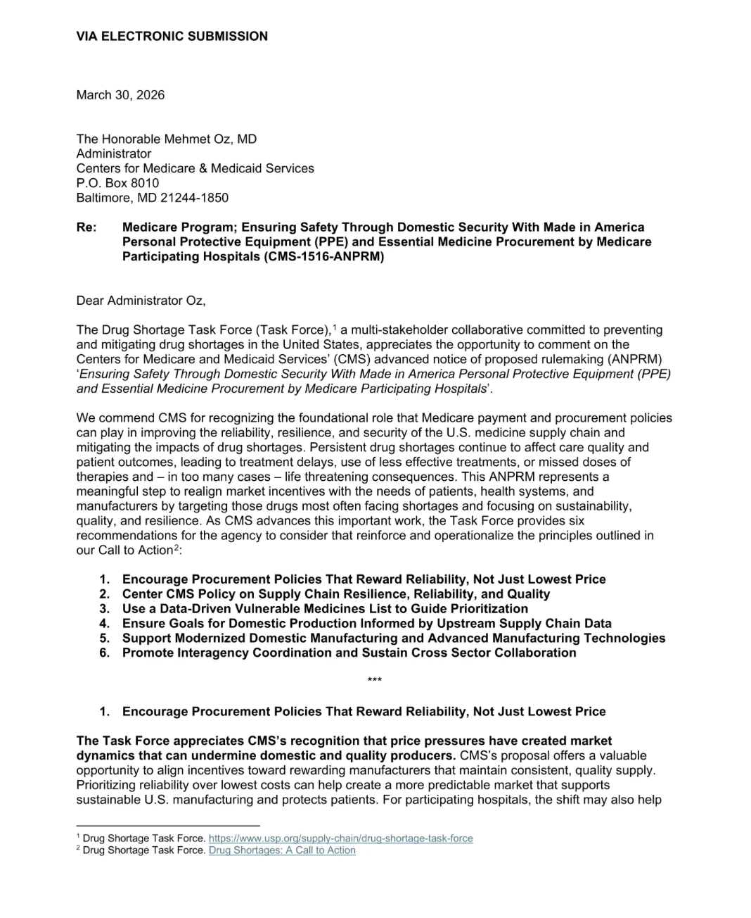Historic Opportunity to Lead a National Shift Toward a Secure, Resilient Medicine Supply - ACS CAN