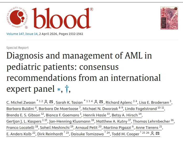 Sarah K Tasian: New International Consensus Guidelines for Pediatric AML