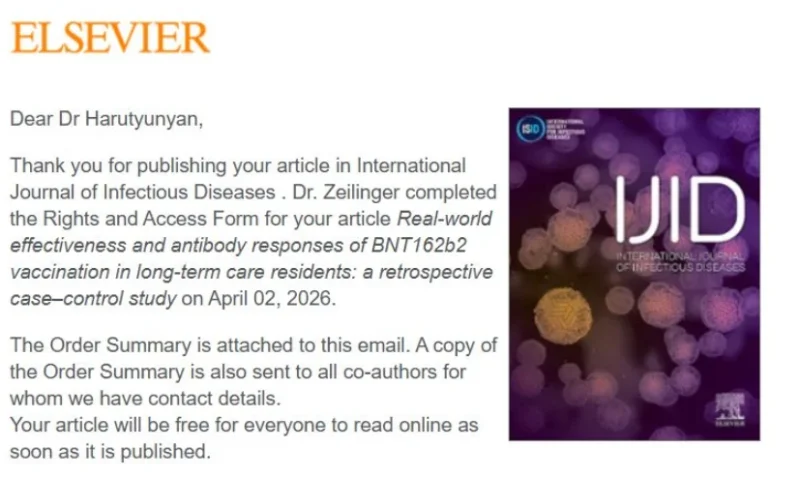 Lusine Harutyunyan: Contributing to an Article on Real-World Effectiveness and Antibody Responses 2 Lusine Harutyunyan