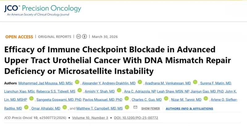 Matthew Campbell: Excited to Share Our Publication on PD-1/PDL-1 Immune Checkpoint Therapy in UTUC 2 Matthew Campbell