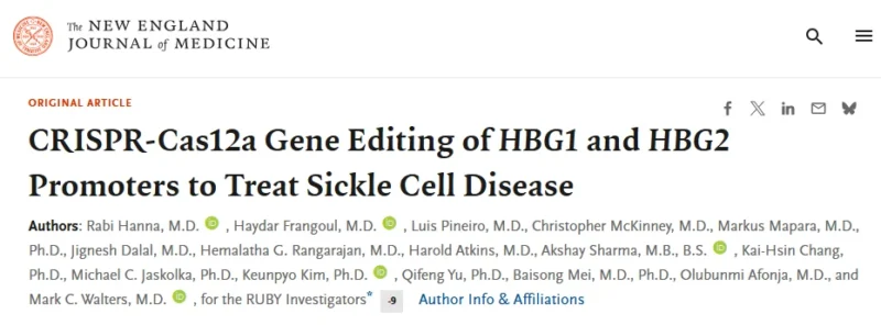 Rabi Hanna: First-in-Human CRISPR/Cas12a Therapy in Sickle Cell Disease 3 Rabi Hanna: First-in-Human CRISPR/Cas12a Therapy in Sickle Cell Disease