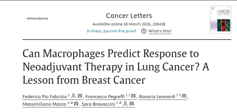 Can Macrophages Predict Response to Neoadjuvant Therapy in Lung Cancer? A Lesson from Breast Cancer 2 Can Macrophages Predict Response to Neoadjuvant Therapy in Lung Cancer? A Lesson from Breast Cancer