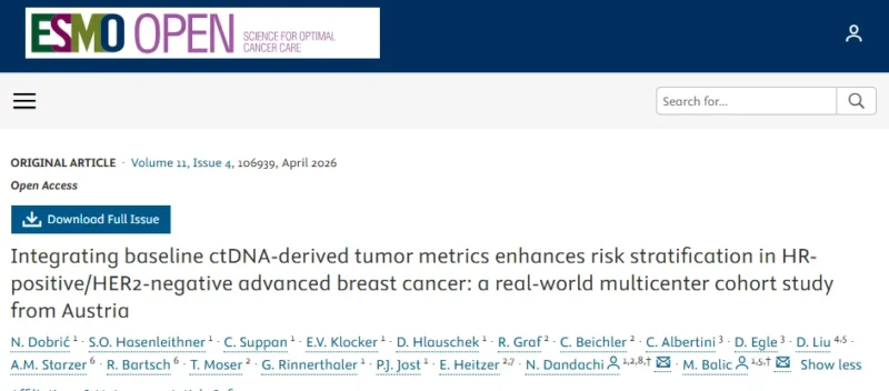 Marija Balic: Real-World Study on ctDNA-Based Testing in Metastatic HR+ Breast Cancer in Austria 2 Marija Balic: Real-World Study on ctDNA-Based Testing in Metastatic HR+ Breast Cancer in Austria