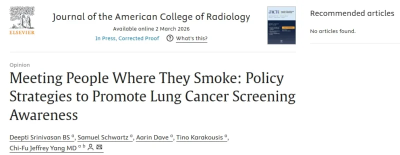 Jeff Yang: Enhancing Lung Cancer Screening Awareness via Targeted Public Health Strategies