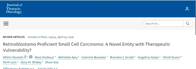 Jarushka Naidoo: A Novel Entity with Therapeutic Vulnerability in RB1-Proficient SCLC