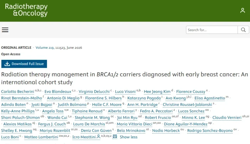 Icro Meattini: Radiotherapy in BRCA1/2 Carriers with Early Breast Cancer