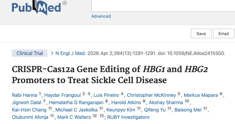 Ronan Kelly: New NEJM Study Highlights Gene Editing Therapy for Sickle Cell Disease