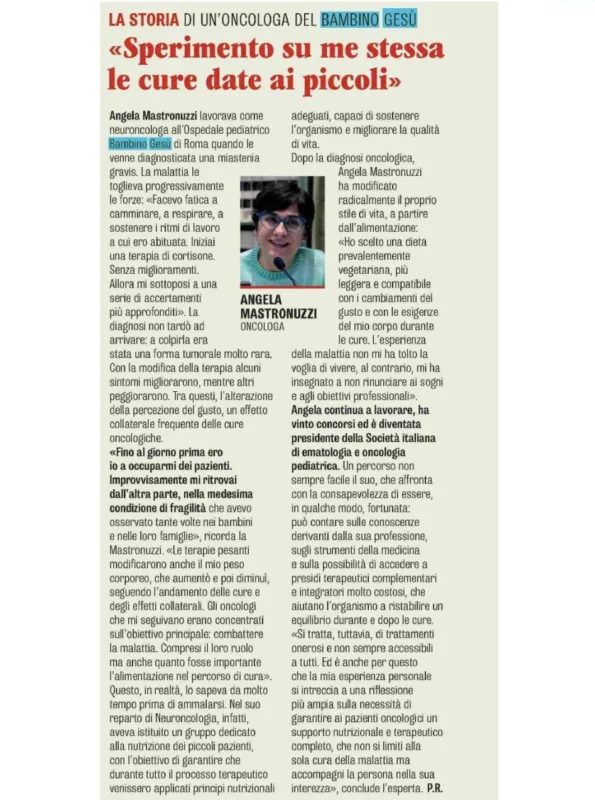 Angela Mastronuzzi: Experiencing Firsthand the Treatments We Give to Children 2 Angela Mastronuzzi