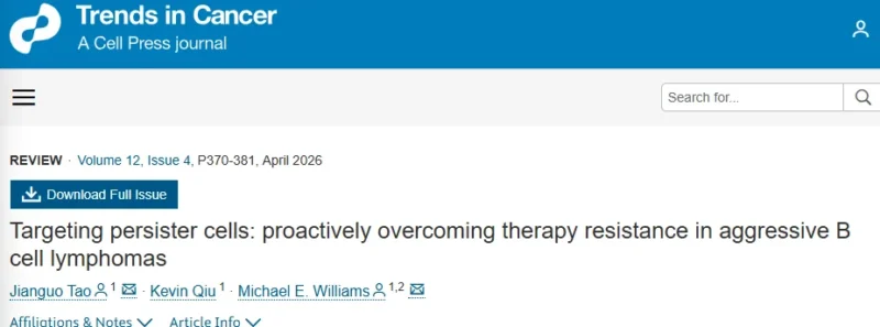 Darren Haywood: Our Paper on Cancer Planning Selected as Feature Article in Trends in Cancer