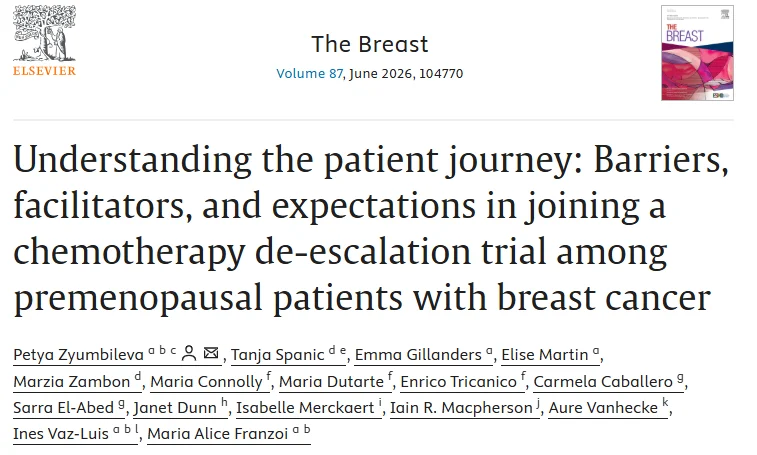 Tanja Spanic: Patient Journey in Chemotherapy De-Escalation Trials for Breast Cancer