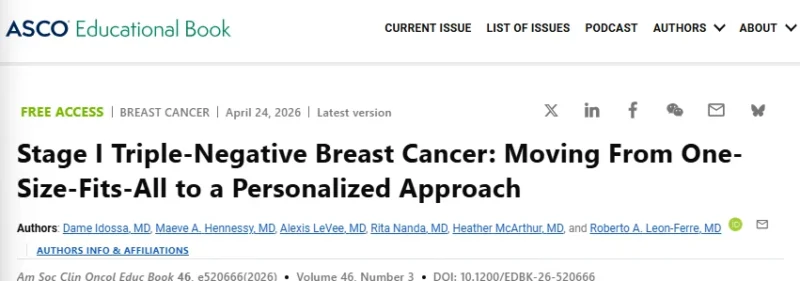 Yakup Ergün: Stage I TNBC-Toward a Personalized Approach