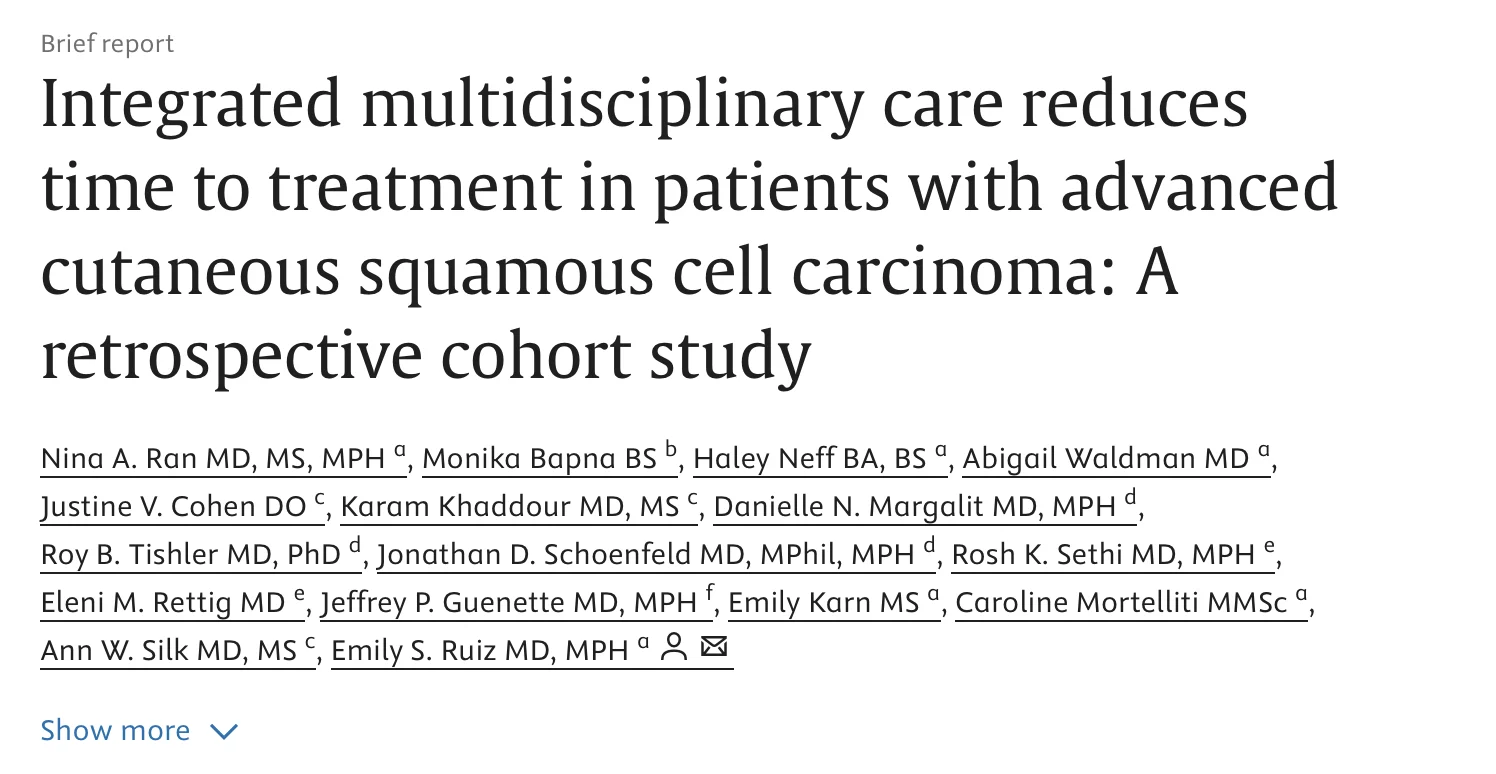 Jonathan Schoenfeld: The Role of Integrated Multidisciplinary Care in Advanced Cutaneous Squamous Cell Carcinoma