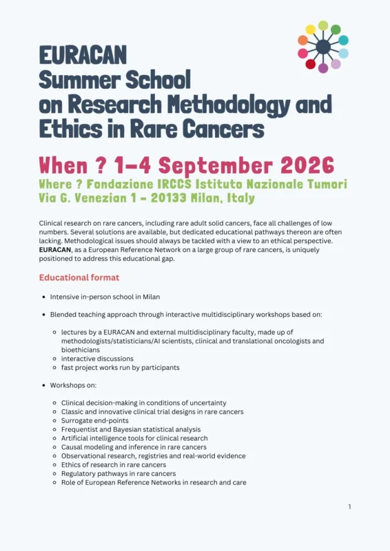 Applications Are Now Open for the EURACAN Summer School on Research Methodology 2 EURACAN