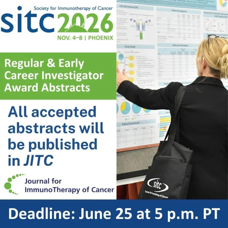 SITC26 Call for Research: Oral Presentations and JITC Publication - SITC