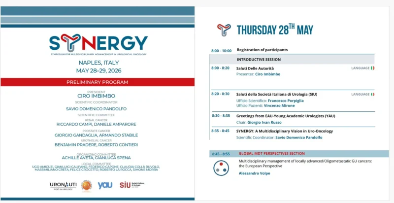 Roberto Contieri: Synergy 2026 - A Global Exchange on Prostate, Kidney, and Bladder Cancer