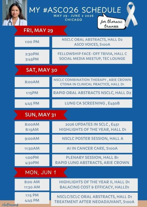 Estelamari Rodriguez: ASCO26 Schedule for Those Who Are Interested in Thoracic Oncology 2 Estelamari Rodriguez