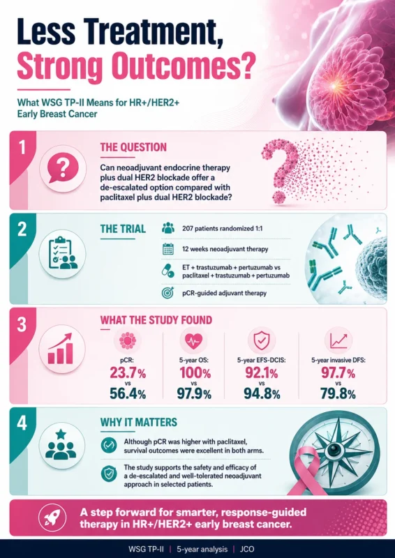 WSG TP-II Trial: Excellent 5-Year Survival After De-Escalated Neoadjuvant Therapy In HR+/HER2+ Early Breast Cancer 3 WSG TP-II Trial