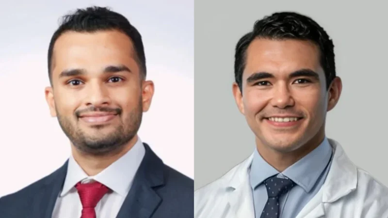 Shreyas Kalantri with Antonio Ocejo Urge to Join the ASCO 1:1 Mentoring Meeting at the ASCO TECAG Lounge