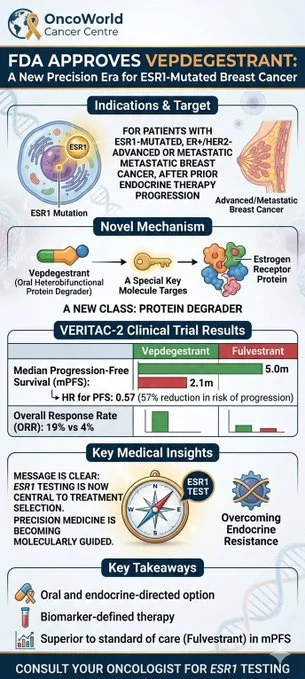 Preetam Jain: FDA Approves Vepdegestrant For ESR1-Mutant HR+/HER2- MBC
