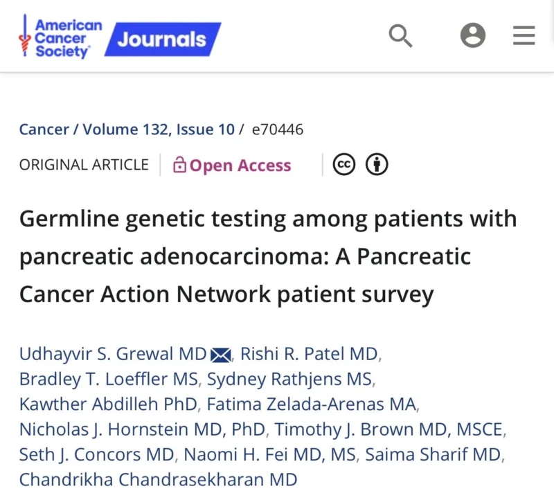 Udhayvir Grewal and Nicholas Hornstein: Real-World Implementation of Germline Testing in Pancreatic Cancer