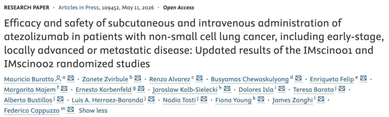 Stephen V Liu: Comparable OS With Subcutaneous vs Intravenous Atezolizumab in NSCLC