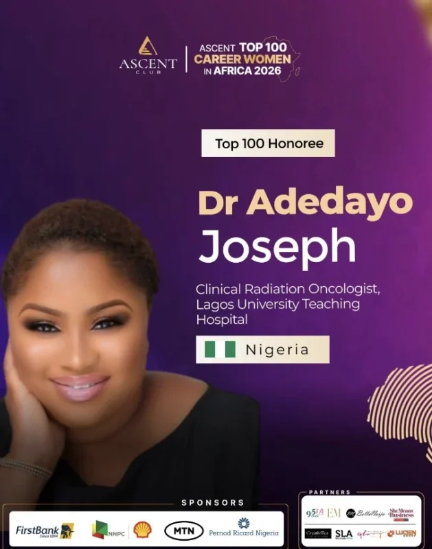 Dr. Joseph Adedayo Honored Among Africa’s Top 100 Career Women - The Dorcas Cancer Foundation