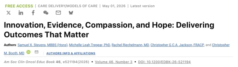 Rachel Riechelmann: Proud To Share Our Chapter In The 2026 ASCO Educational Book