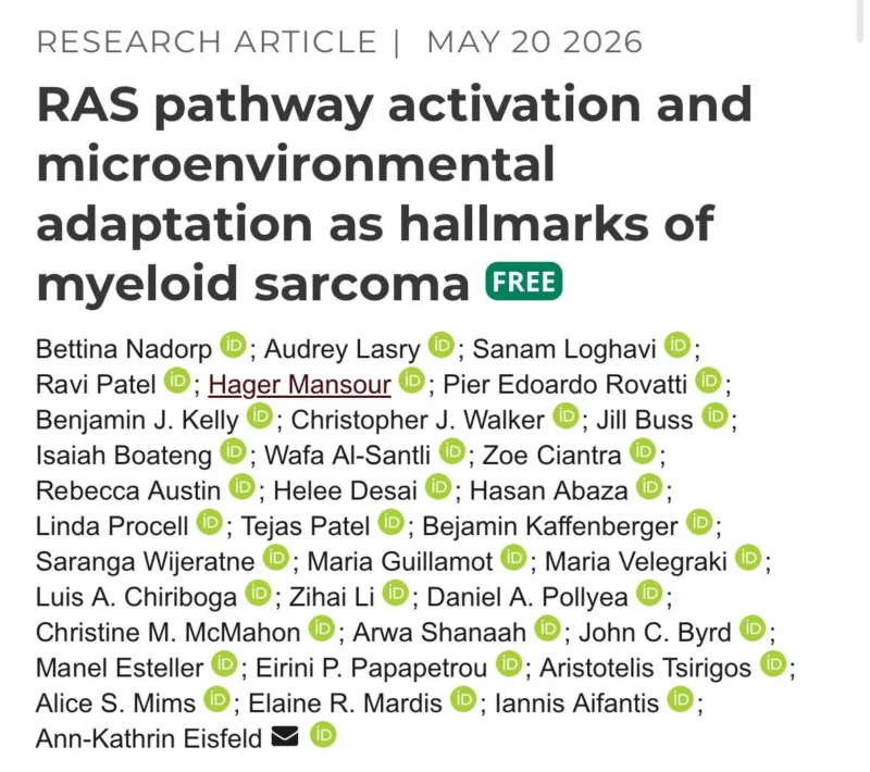 Sanam Loghavi: Our Myeloid Sarcoma Paper is Out Today 2 Sanam Loghavi: Our Myeloid Sarcoma Paper is Out Today