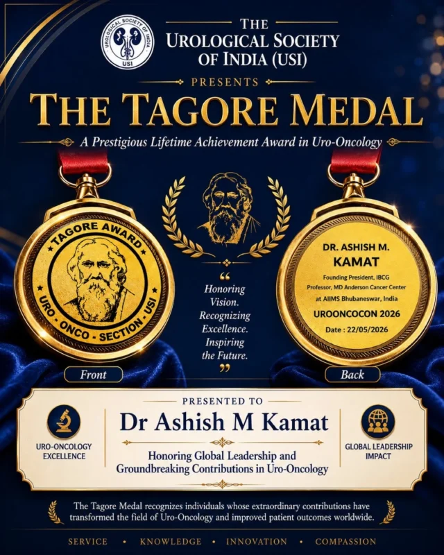 Ashish Kamat: Honored to Receive the Tagore Medal from the Urological Society of India 2 Ashish Kamat: Honored to Receive the Tagore Medal from the Urological Society of India