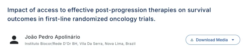 Daniel Vilarim Araujo: Proud to Share Our ASCO26 Abstract on Post-Progression Therapy Access and OS 2 Daniel Vilarim Araujo: Proud to Share Our ASCO26 Abstract on Post-Progression Therapy Access and OS