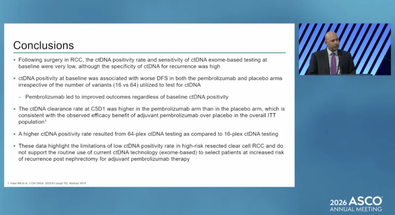 KEYNOTE-564 at ASCO 2026: ctDNA Analysis Provides Prognostic Insights in Adjuvant Pembrolizumab-Treated Clear Cell RCC 5 KEYNOTE-564 Trial takeaway