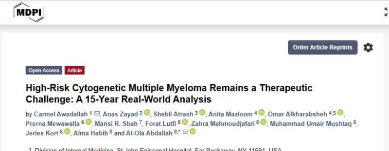 Al-Ola Abdallah: 15-Year Real-World Analysis Of High-Risk Cytogenetic Multiple Myeloma