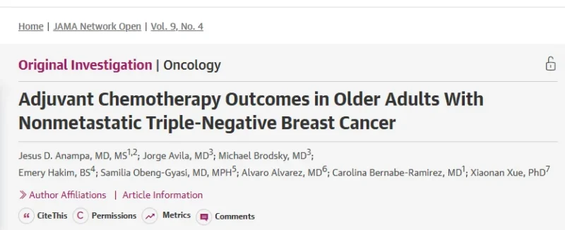 Jesus Anampa: Does Adjuvant Chemotherapy Benefit Older Women With TNBC