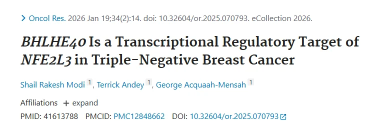Shail Modi: Identifying Novel Regulatory Drivers In Triple-Negative Breast Cancer