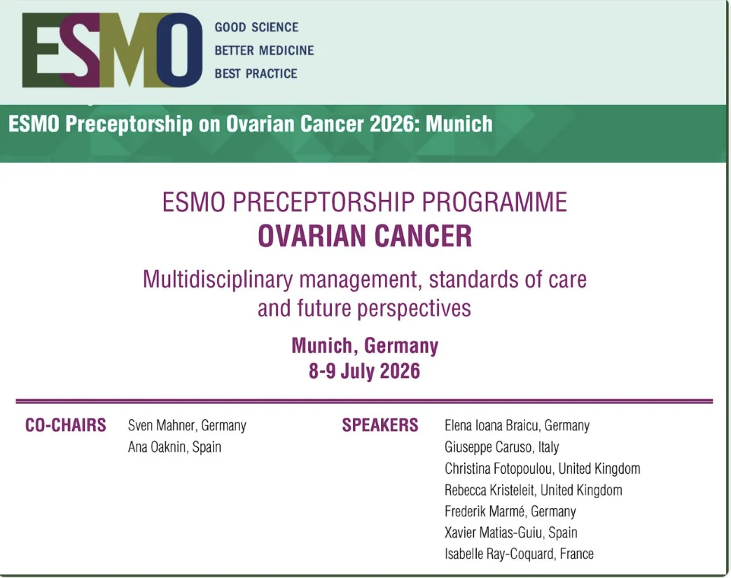 Giuseppe Caruso: Applications are Open for ESMO Preceptorship on Ovarian Cancer