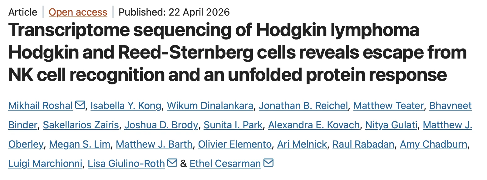 Researchers Reframe Hodgkin Lymphoma as a Cancer of Failed Cell Development - Weill Cornell University