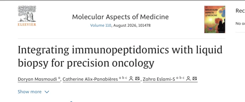 Catherine Alix-Panabières: Excited to Share our Latest Publication on Liquid Biopsy and Immunopeptidomics
