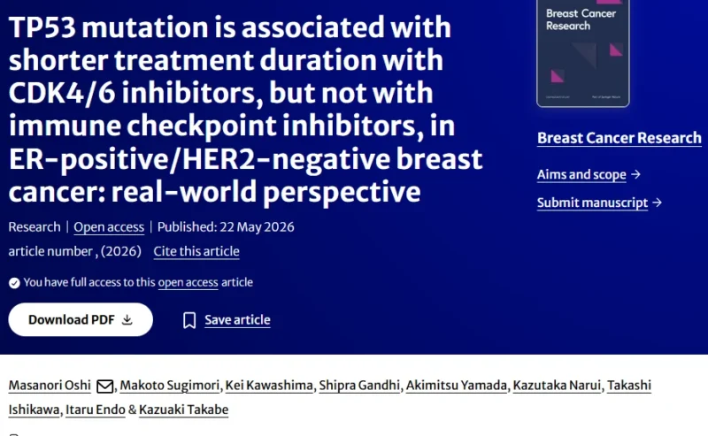 Kefah Mokbel: TP53 Mutation Predicts Shorter CDK4/6 Inhibitor Benefit in ER+/HER2− Breast Cancer 2 Kefah Mokbel: TP53 Mutation Predicts Shorter CDK4/6 Inhibitor Benefit in ER+/HER2− Breast Cancer