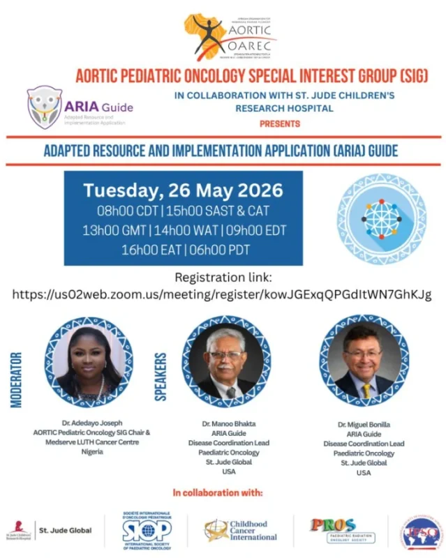 Last Chance to Register for AORTIC Pediatric Oncology Webinar 2 AORTIC