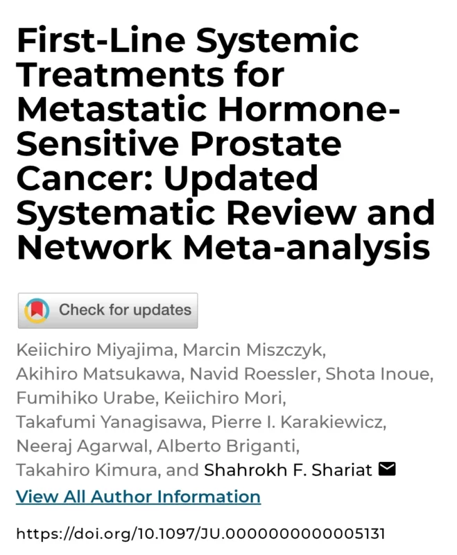 Katy Beckermann: A New Article on Systematic Treatments for mHSPC 2 Katy Beckermann
