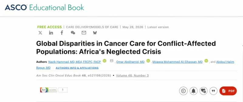 Moawia Mohammed Ali Elhassan: Adaptive Solutions for the Cancer Care Crisis in Conflict Affected Africa 2 Moawia Mohammed Ali Elhassan